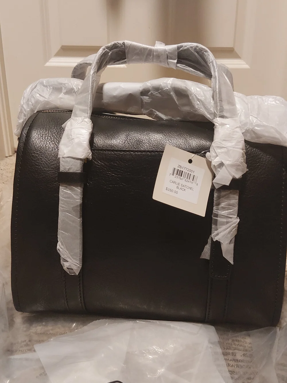 Carlie Leather Satchel - Black